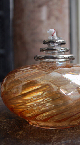 Geblasene Glasöl lampe in aprikosenorange